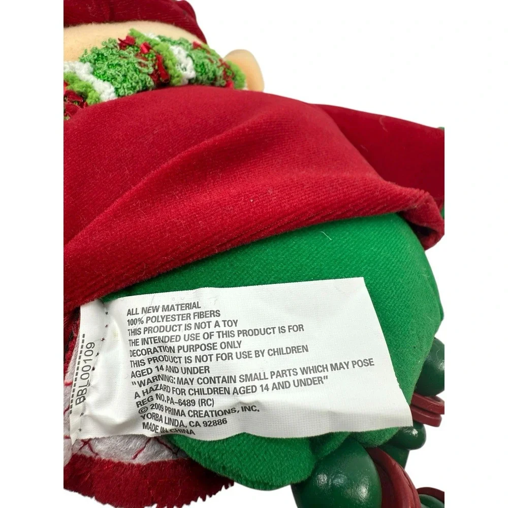 Christmas ELF Plush‎ Toy Door Hanger Red/Green , Felt,  COLLECTIBLE 22